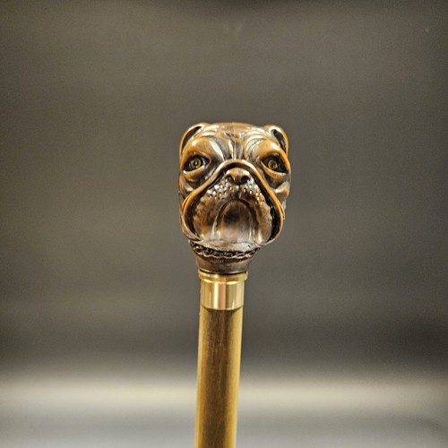 36" Antique Style Bulldog Dog Head Walking Stick Cane