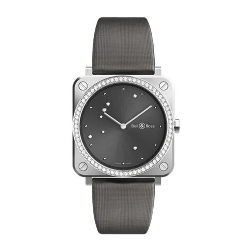 Pre-owned Bell & Ross Br S Grey Diamond Eagle Stainless Steel Quartz Watch Brs-eru-st-lgd/