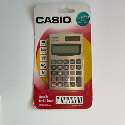 Casio Silver SL-300Ve Solar Calculator New Sealed