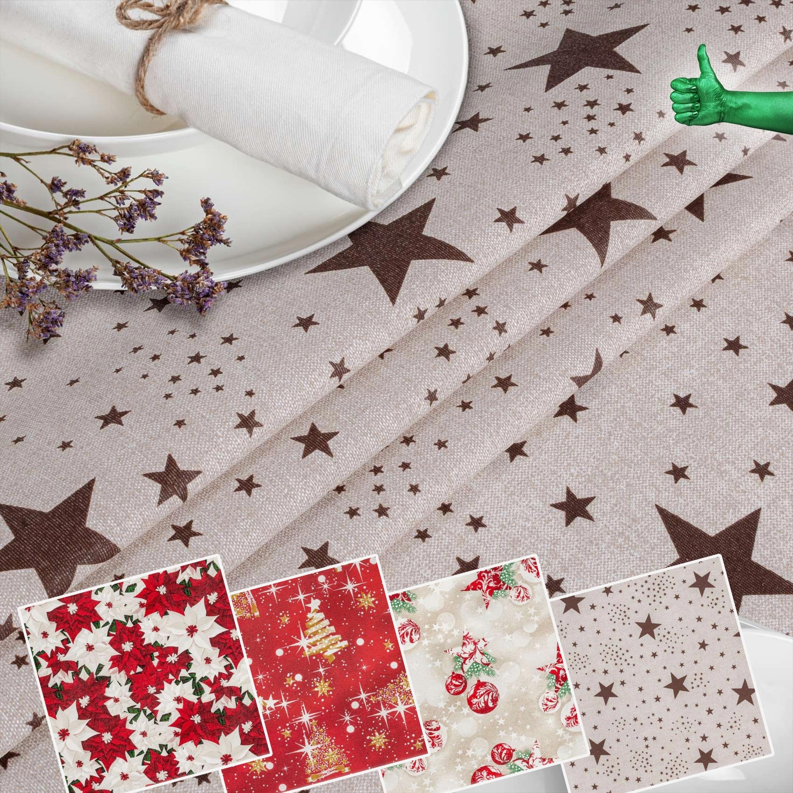 Stoff Tischdecke Meterware Textil Tischtuch Tischwäsche Baumwolle Polyester