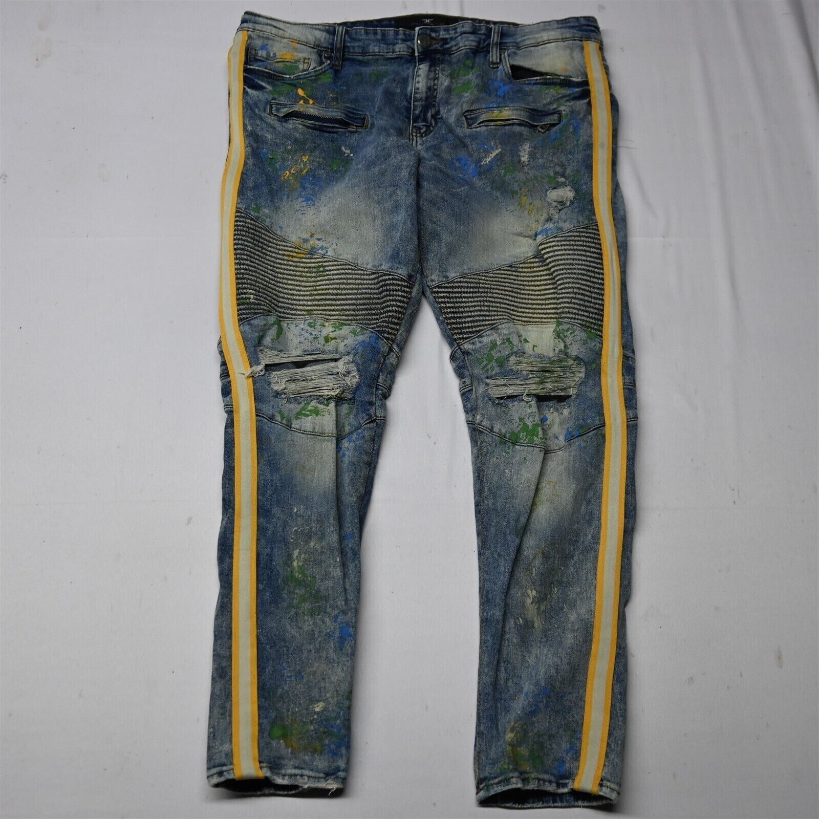 Legacy Edition 42x32 Sean Moto Skinny Light Splatter Flex