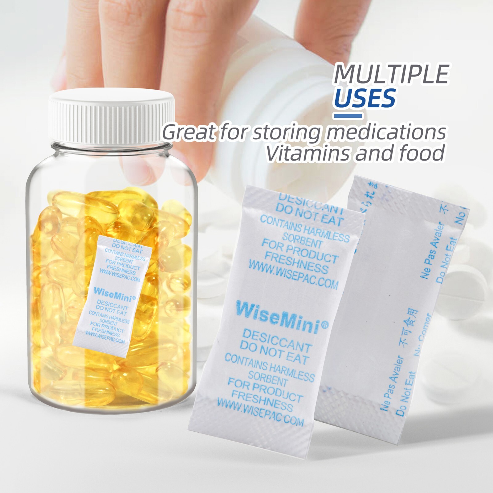 1 Gram 100 Silica Gel Packets, Tyvek Food Grade Dessicant Packs