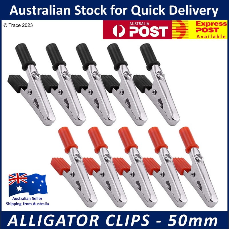 Alligator Clips 50mm Electrical Testing Crocodile Clamp Probe 2 / 4 / 10 Pcs