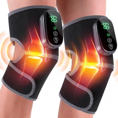 Heated Knee Massager, 3 in 1 Knee Massager with Heat and Vibration, Heating P...