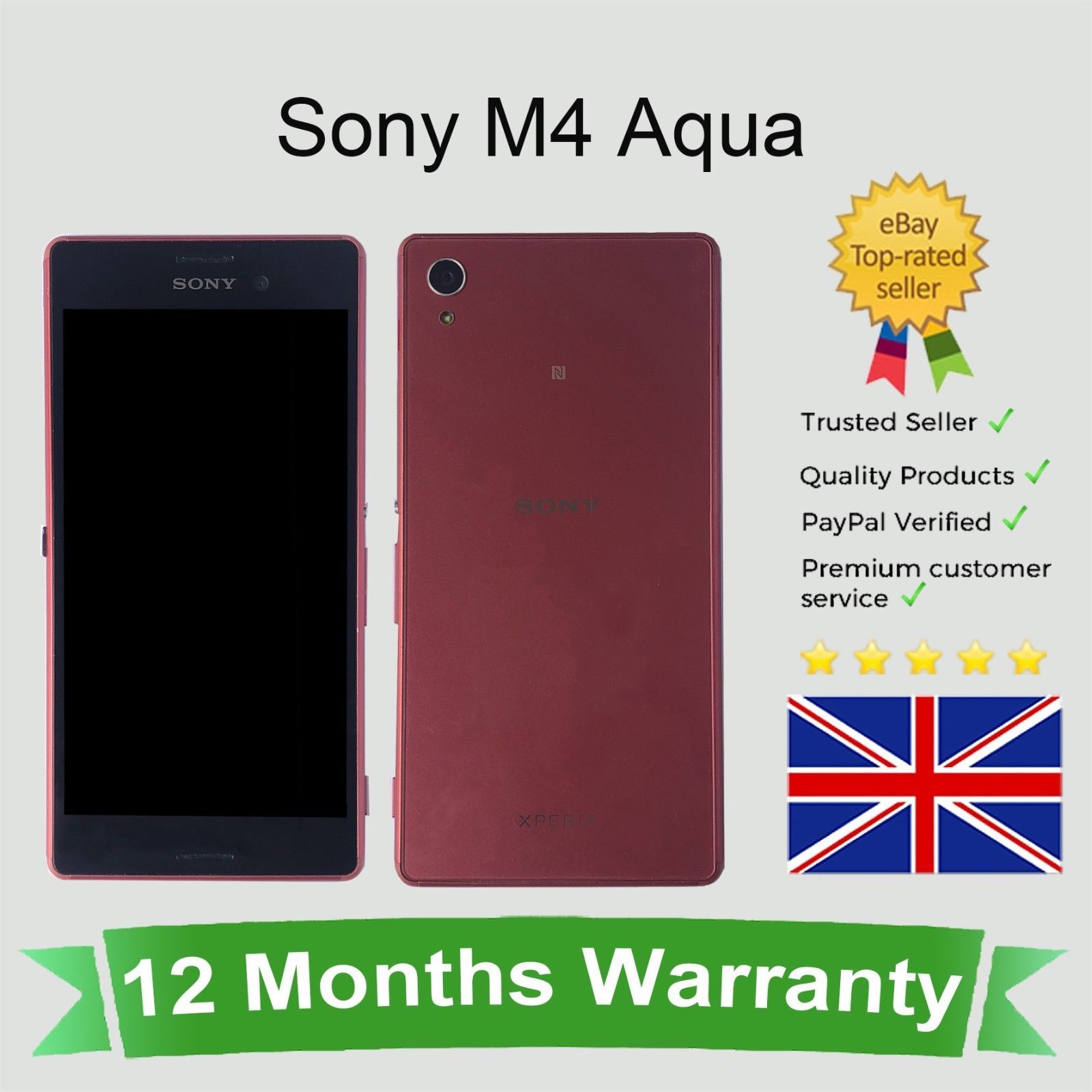 Unlocked Sony Xperia M4 Aqua Android Mobile Phone - 8GB Coral