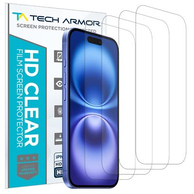 Tech Armor HD PET Film Screen Protector for iPhone 16 Plus - 4 Pack