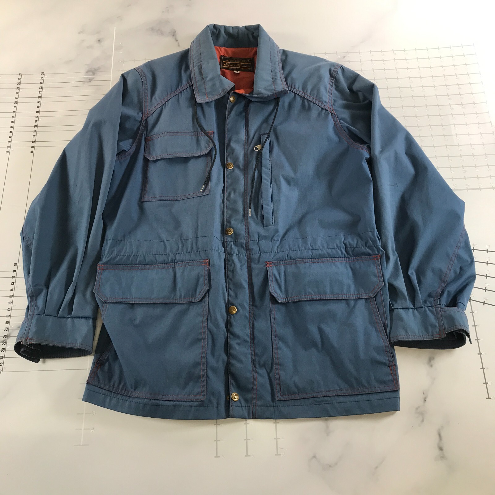 ジャケット・アウター 80's Eddie Bauer Storm Shed Parker Vintage Eddie Bauer Jacket Mens Medium Blue Zipper Snap
