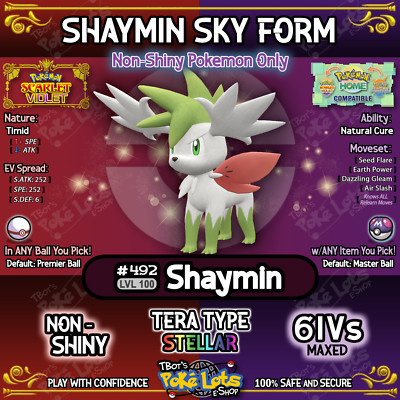   Pokemon Scarlet Violet   Shaymin   Sky Land Forms   6IV Shiny Mythical  