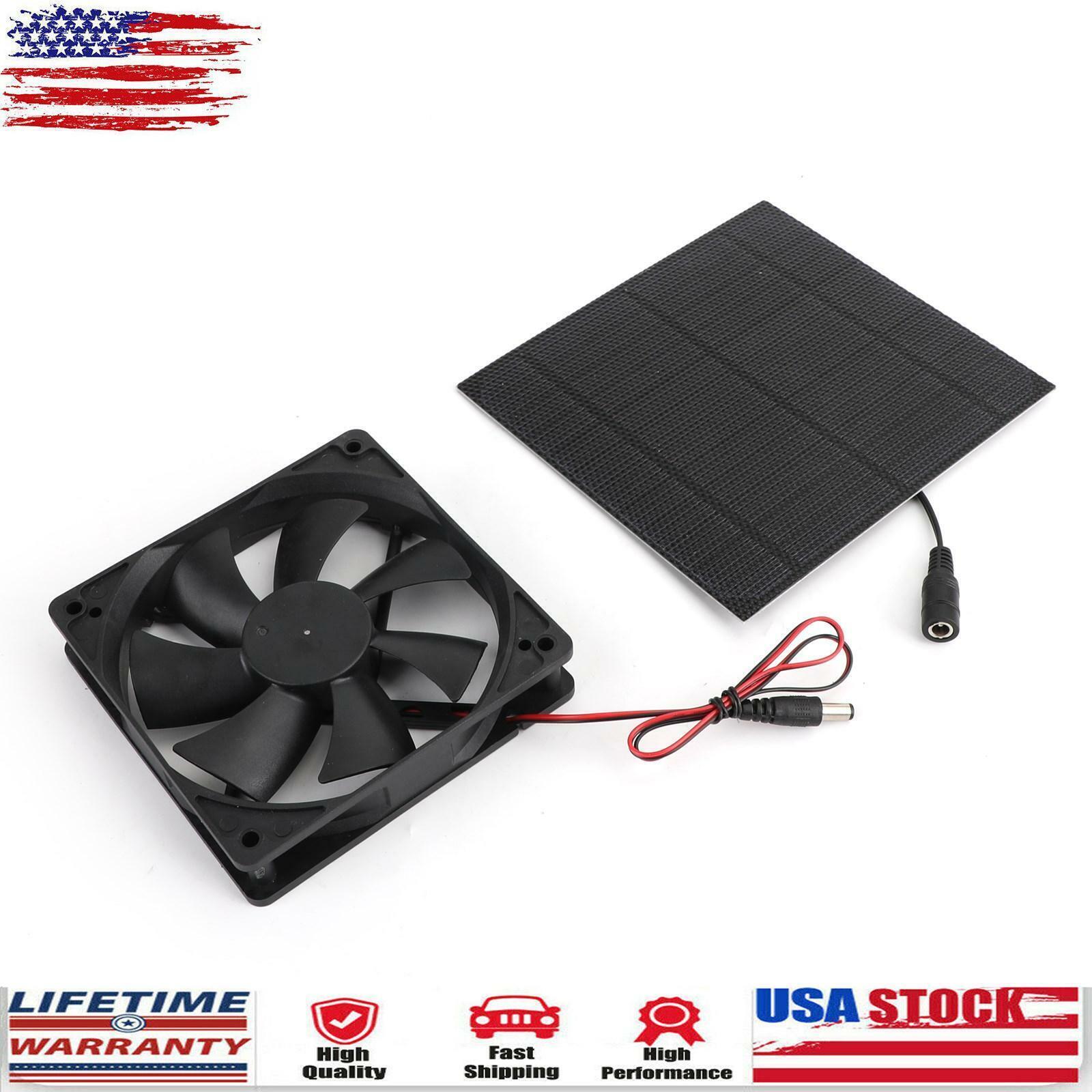 Solar Panel Powered Fan Mini Ventilator For Greenhouse Pet/Dog Chicken House