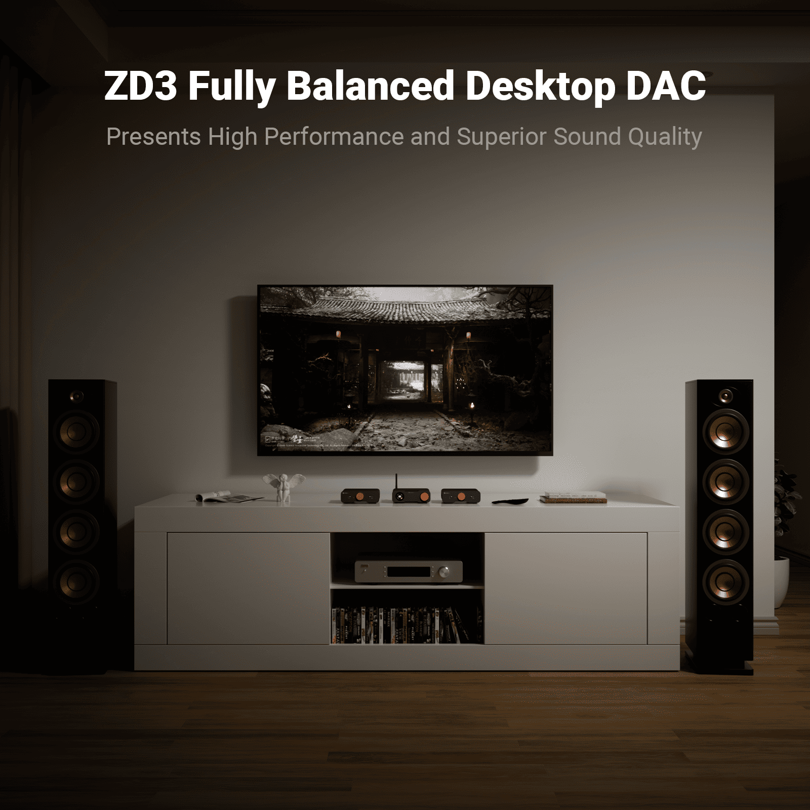 Fosi Audio ZD3 Fully Balance Desktop DAC Integrated Amp Converter with ES9039Q2M