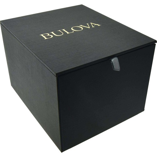 Pre-owned Bulova Men's Watch Marine Star Automatic Black Dial Yellow Gold Case 98a272