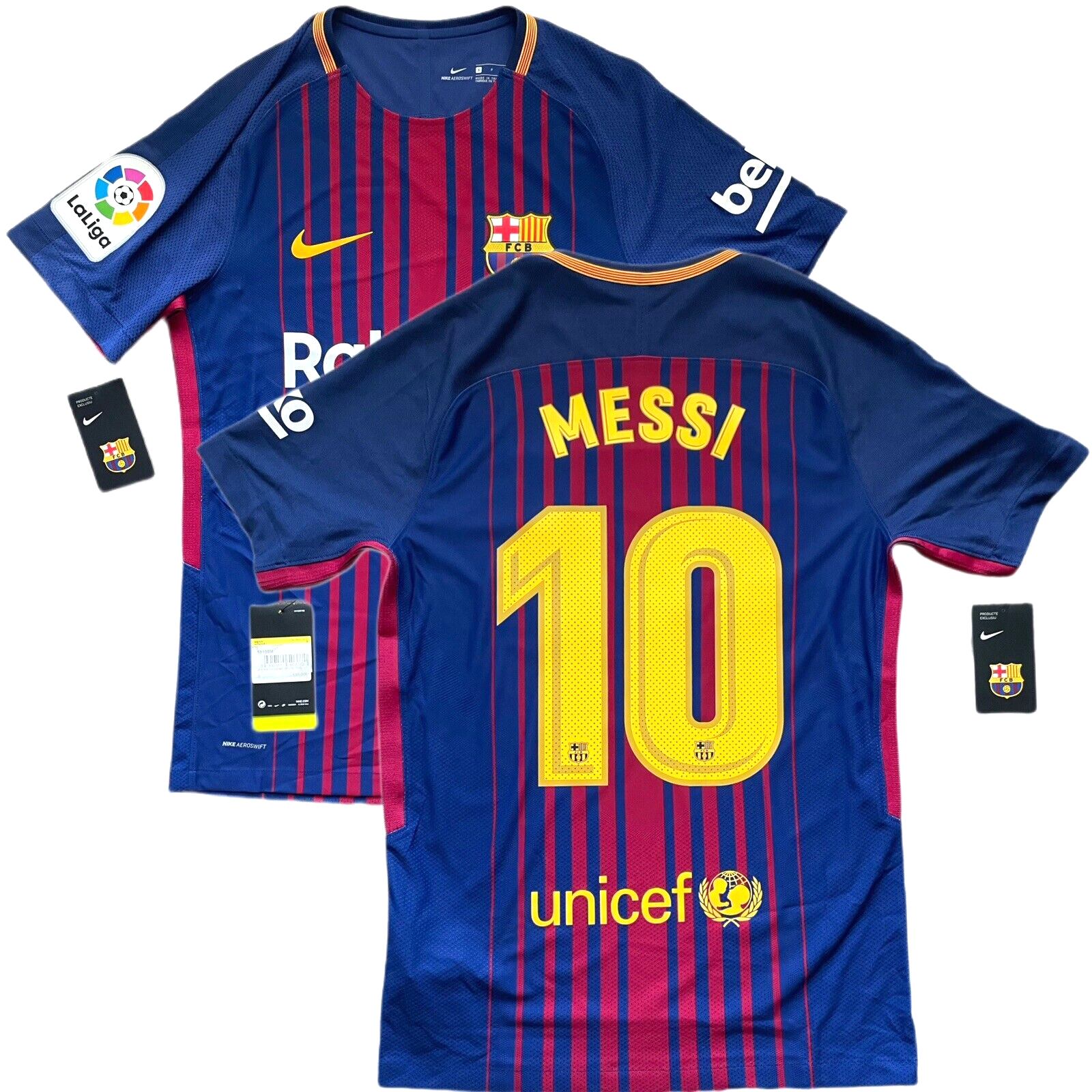 17-18 FC Barcelona MESSI 10番　away NIKE S 2017/18 Barcelona Away Jersey #10 Messi XL Nike Long Sleeve
