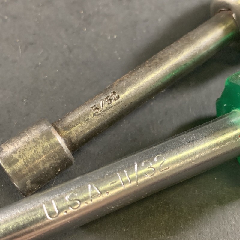 VINTAGE 11/32" USAMADE NUT DRIVER + 5/32" WOODEN HANDLED NUT DRIVER