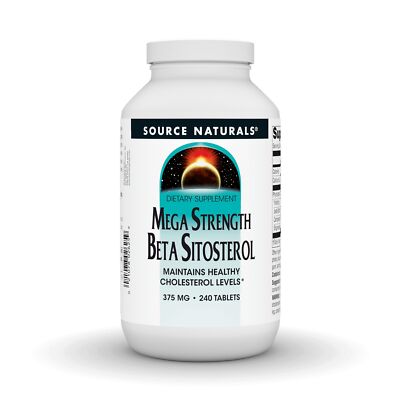 Source Naturals, Inc. Бета-ситостерин мега, 375 мг, 240 таблеток