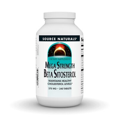 Source Naturals, Inc. Бета-ситостерин мега, 375 мг, 240 таблеток