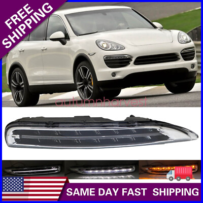 For Porsche Cayenne 11-14 Front Passenger Side Bumper Daytime Run Light Lamp LED