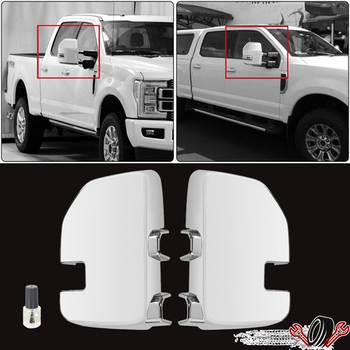 ДЛЯ 2017-2022 2019 FORD F250 F350 F450 СВЕРХПРОЧНЫЕ ХРОМИРОВАННЫЕ НАКЛАДКИ НА ЗЕРКАЛА ЗАДНЕГО ВИДА