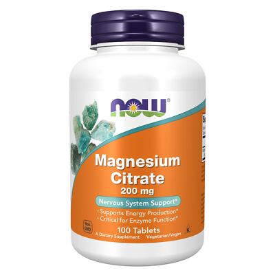 NOW FOODS Magnesium Citrate 200 mg - 100 Tablets