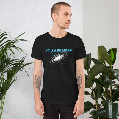 You are here: Milky Way galaxy map   Short-Sleeve Unisex T-Shirt, space t-shirt