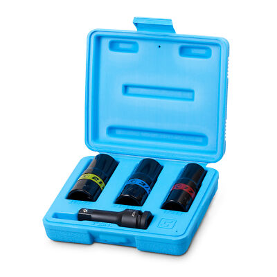Capri Tools Impact Flip Socket Set Lug Nut Extension Bar CrMo, 4-Piece