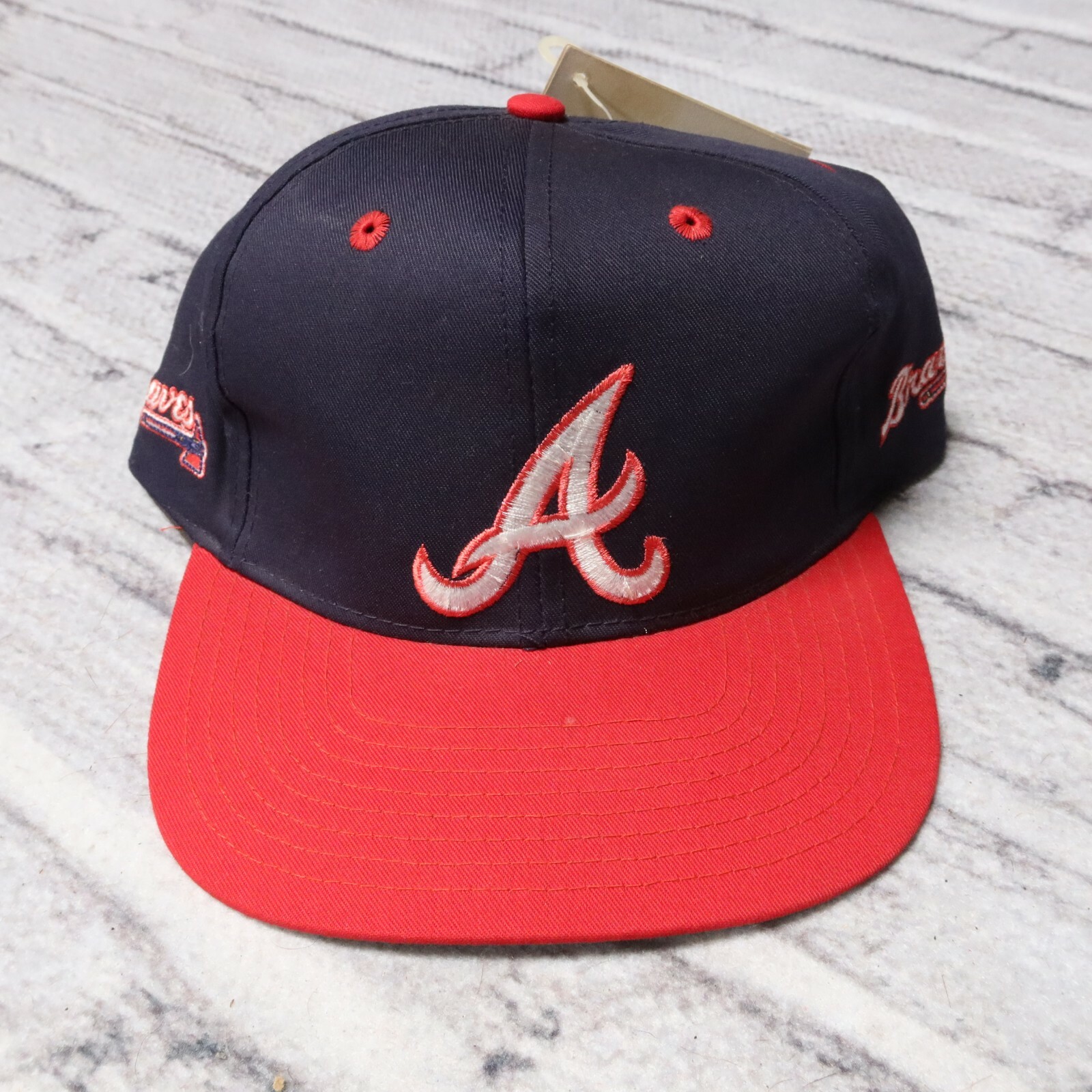 Vintage New 90s Atlanta Braves Snapback Hat Cap Blockhead | eBay