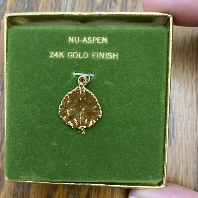 Nu-Aspen 24K Gold Finished COLORADO Pendant In Shape Of Leave