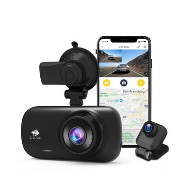 Dash Cam, Z-Edge Z3D 2560x1440P QHD, Front and Rear Dash Cam with WiFi, GPS, ...