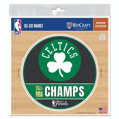 BOSTON CELTICS 2024 NBA FINALS CHAMPIONS DIE-CUT VINYL MAGNET 4.5'' ROUND