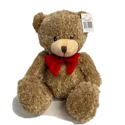 Bammy Bear with Bow NEW with tags Teddy Bear 10'' Tall Seated Cozy Red Bow Teddy