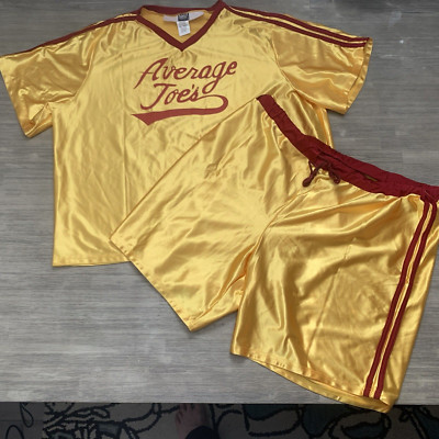 Dodgeball Average Joe's Jersey Sz 2XL Yellow Shirt & Shorts Costume Set Complete