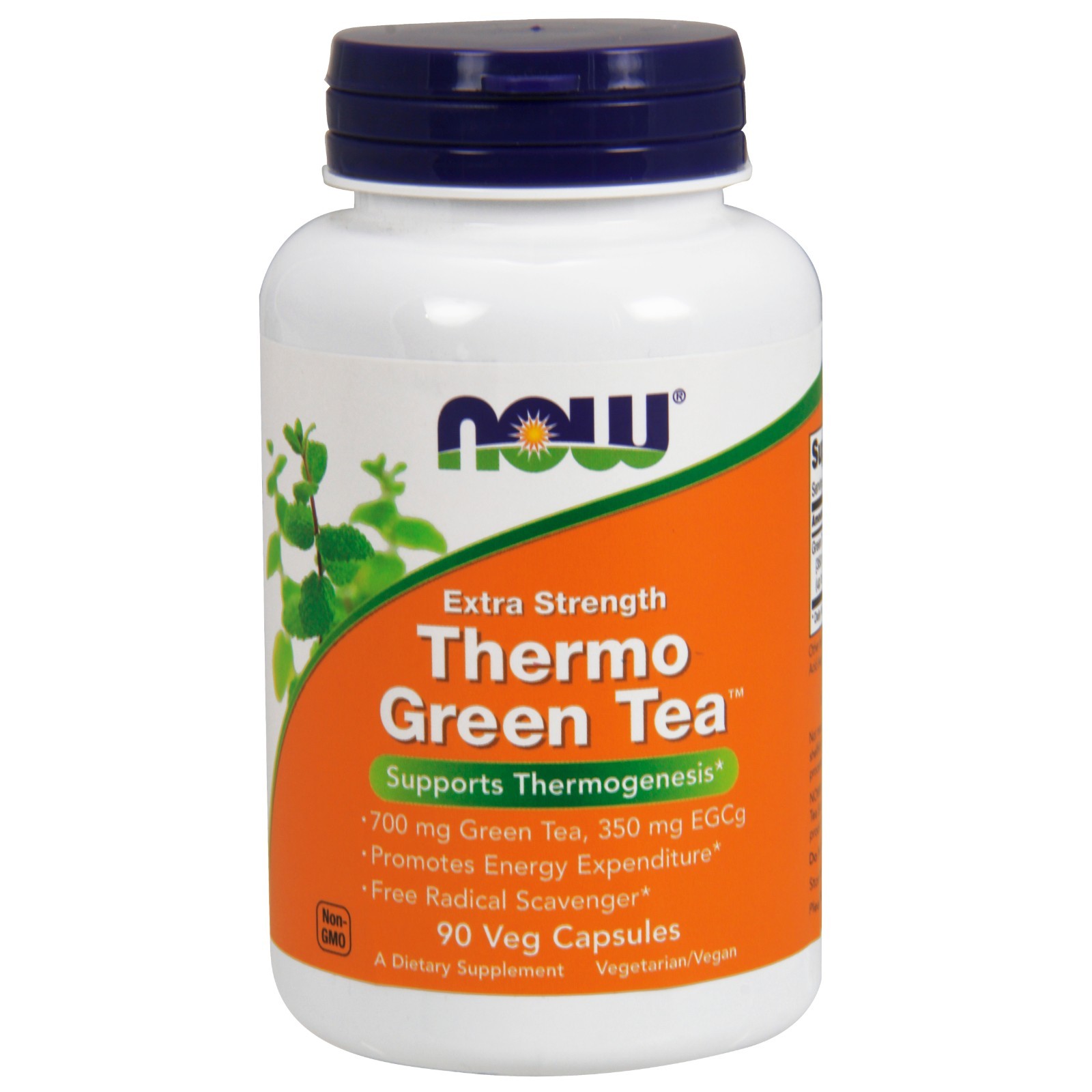 NOW Foods Thermo Green Tea Extra Strength, 700 мг, 90 растительных капсул