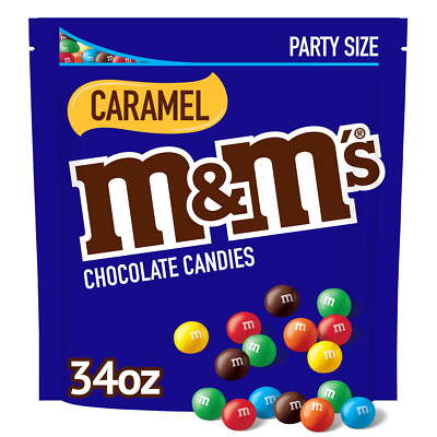M&M's Caramel Milk Chocolate Candy Party Size - 34 Oz Bag Crispy Candy Shell