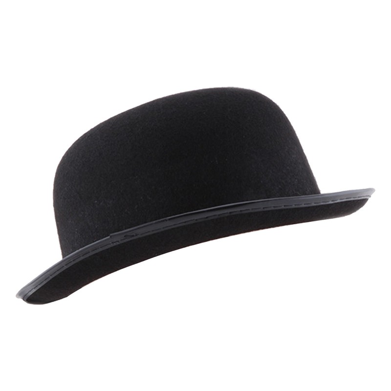 Wool Men's Black Brown Bowler Hat Gentleman Crushable Fedora Hat