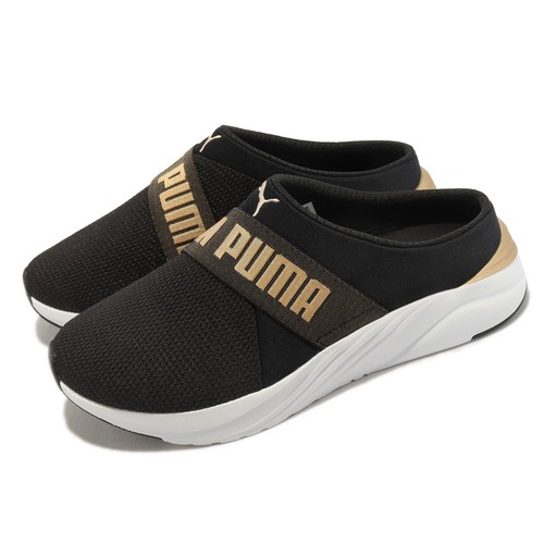 

Puma Softride Ruby Mule Wns Черный Золотой Белый Женские Слипоны Повседневные 377064-06, Softride Ruby Mule Wns