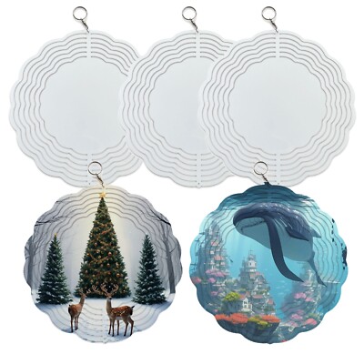 US StocK 12 pcs Aluminium Sublimation Printable Wind Spinners Blanks Double Side