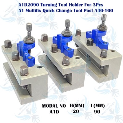 A1D2090 3Pcs Turning Tool Holder For A1 Multifix Quick Change Tool Post 540-100