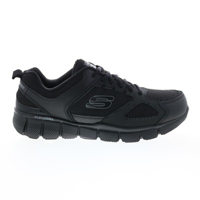 

Skechers Work Relaxed Fit Telfin Sanphet Slip Resistant Mens Black Shoes, Черный, Skechers Work Relaxed Fit Telfin Sanphet Slip Resistant