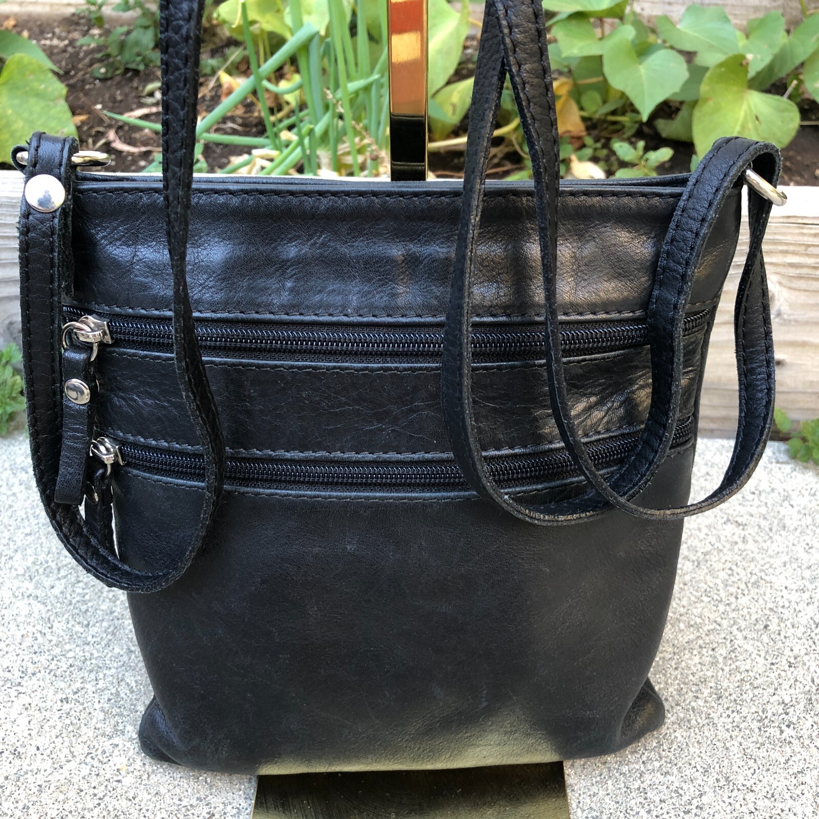 VTG BORSE IN PELLE Crossbody Purse Black Genuine Leather VTG BORSE IN PELLE Crossbody Purse Black Genuine Leather