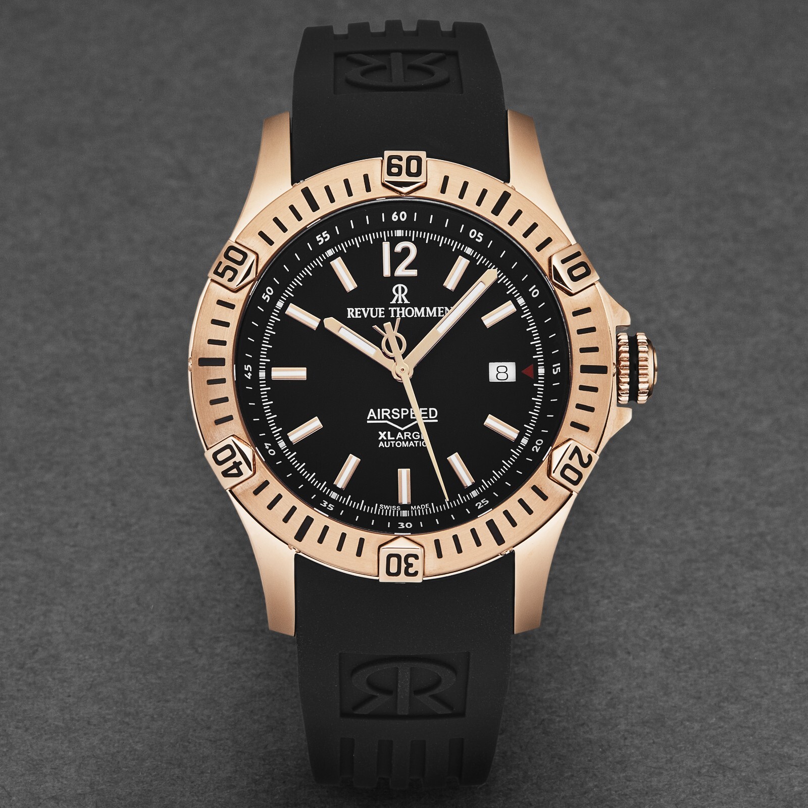 Pre-owned Revue Thommen Men's 'air Speed' Black Dial Automatic Watch 16070.4667