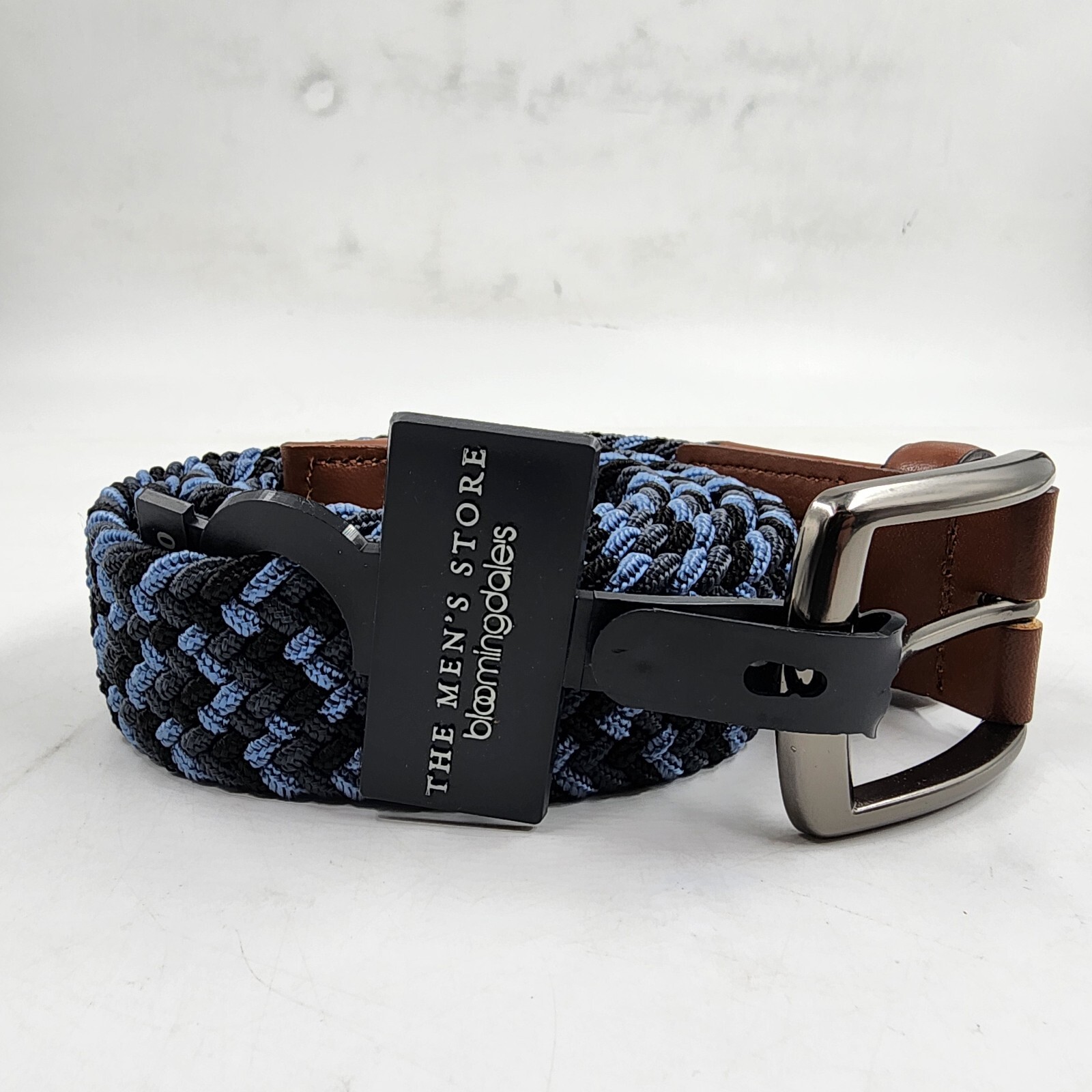 The Men's Store at Bloomingdales Stretch Webbing Belt 40 Blue Multi Single-Prong - Picture 8 of 17