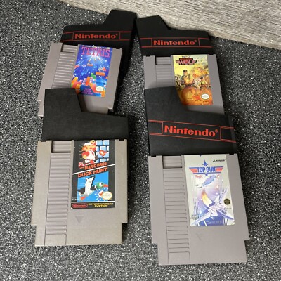 Lot Of 4 Nintendo NES Games All Tested Mario,Tetris, Operation Wolf, Top Gun
