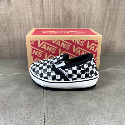 Vans toddler cheap checkerboard slip on