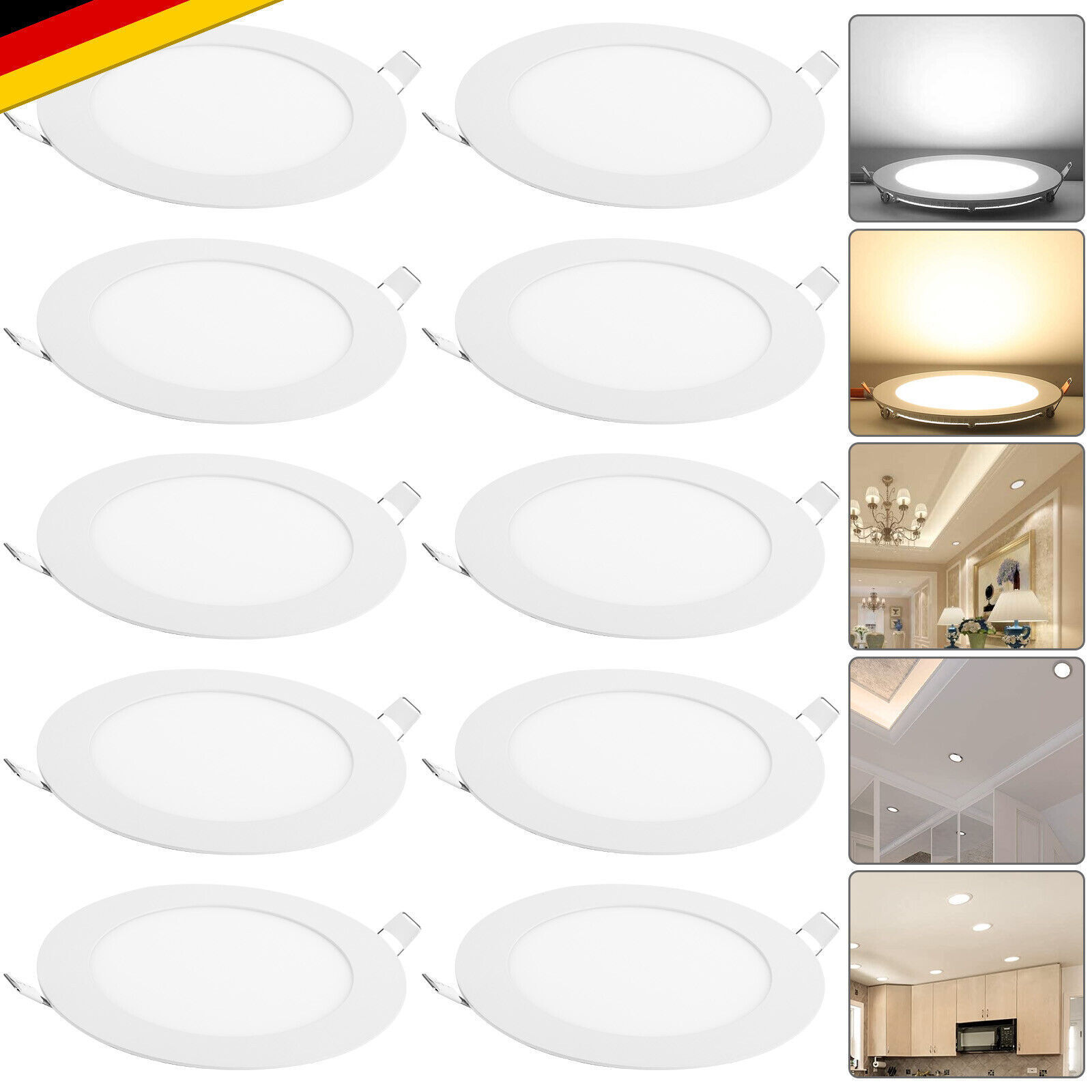 BOYIR 3er Set LED Einbaustrahler 230V Ultra Flach LED Spots 3 Stufe