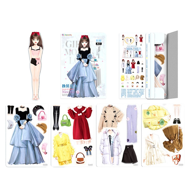 Magnetic Paper Dolls Princess Cutouts Pretend Play Outfit Clothes Puzzles Toys