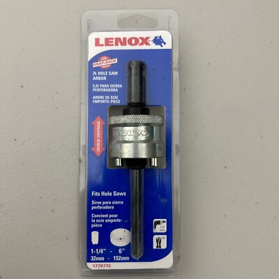 Lenox Hole Saw Arbor, Quick Change, 1.25-in. to 6-In. -1779772