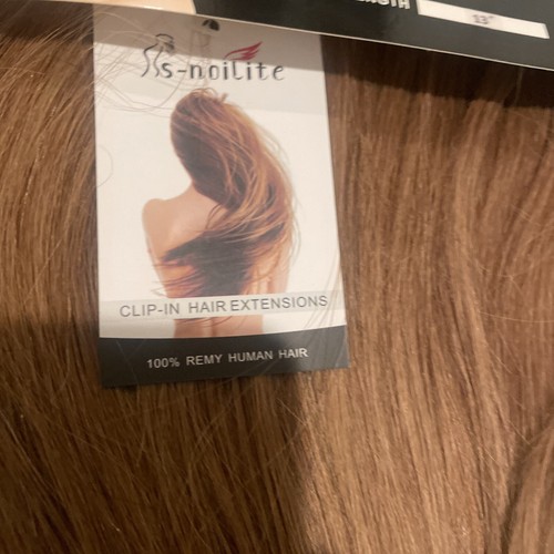 S-Noilite Clip In Hair Extensions 100% Remy Human Hair 8” #6 LT Brown TH8006 NEW
