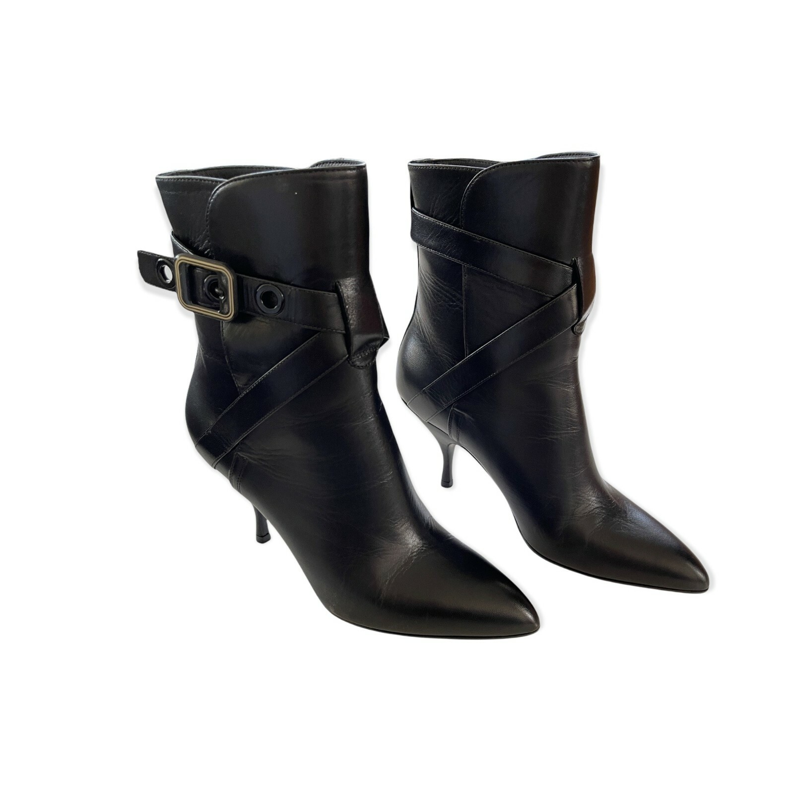 Pre-owned Bottega Veneta 533047 Women's Black Leather Smooth Kid Ankle Boots Us 7, $1120