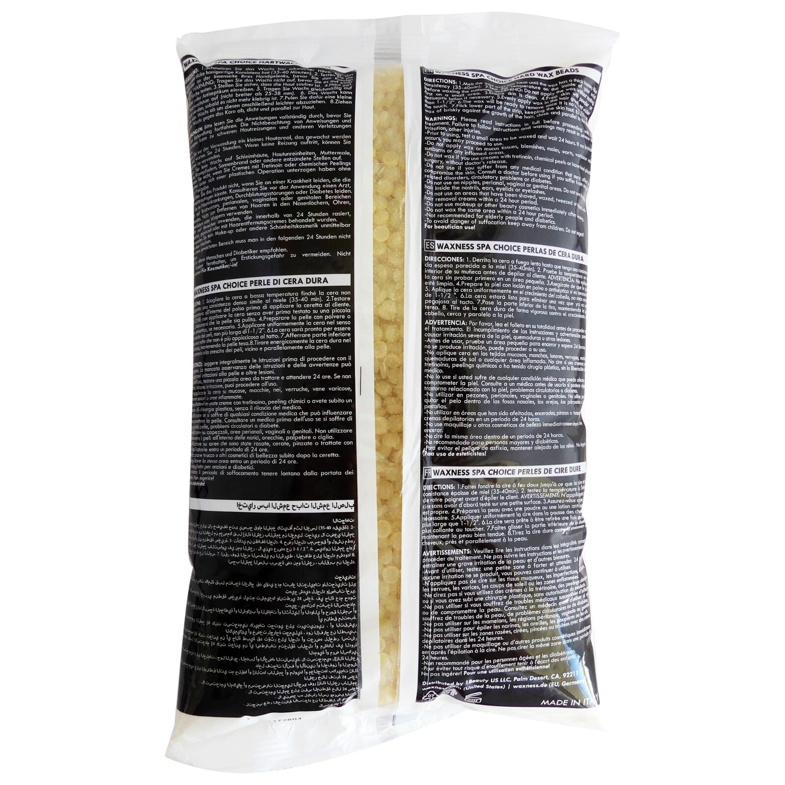 Waxness Spa Choice Natural Honey Gel Hard Wax Beads 2.2 lb / 1 kg Made in Italy