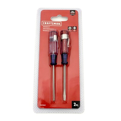Craftsman 2 Piece Screwdriver Set 2.5'' 60mm Phillips/Flathead Steal Blades