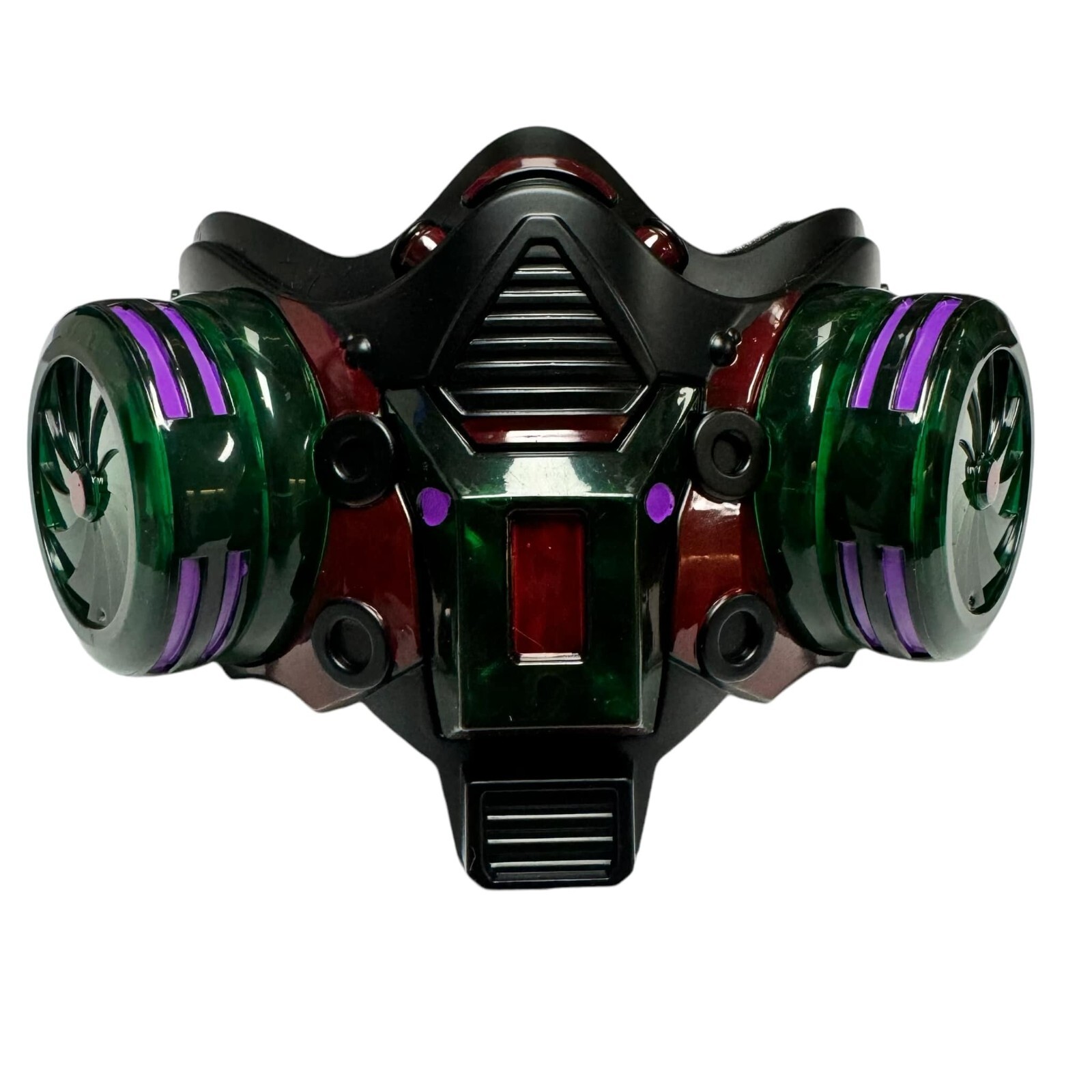 Cyberpunk Mask (Green Light) Half Face Shield (Black & Red